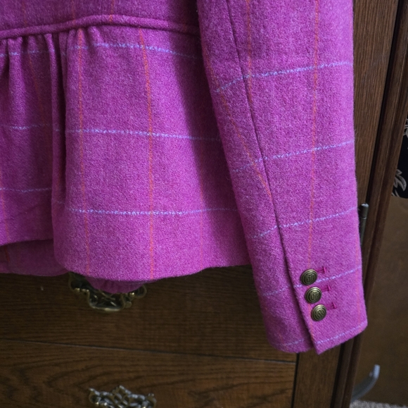 Like new- Talbots Petite pink wool blend pea coat. - Picture 3 of 5